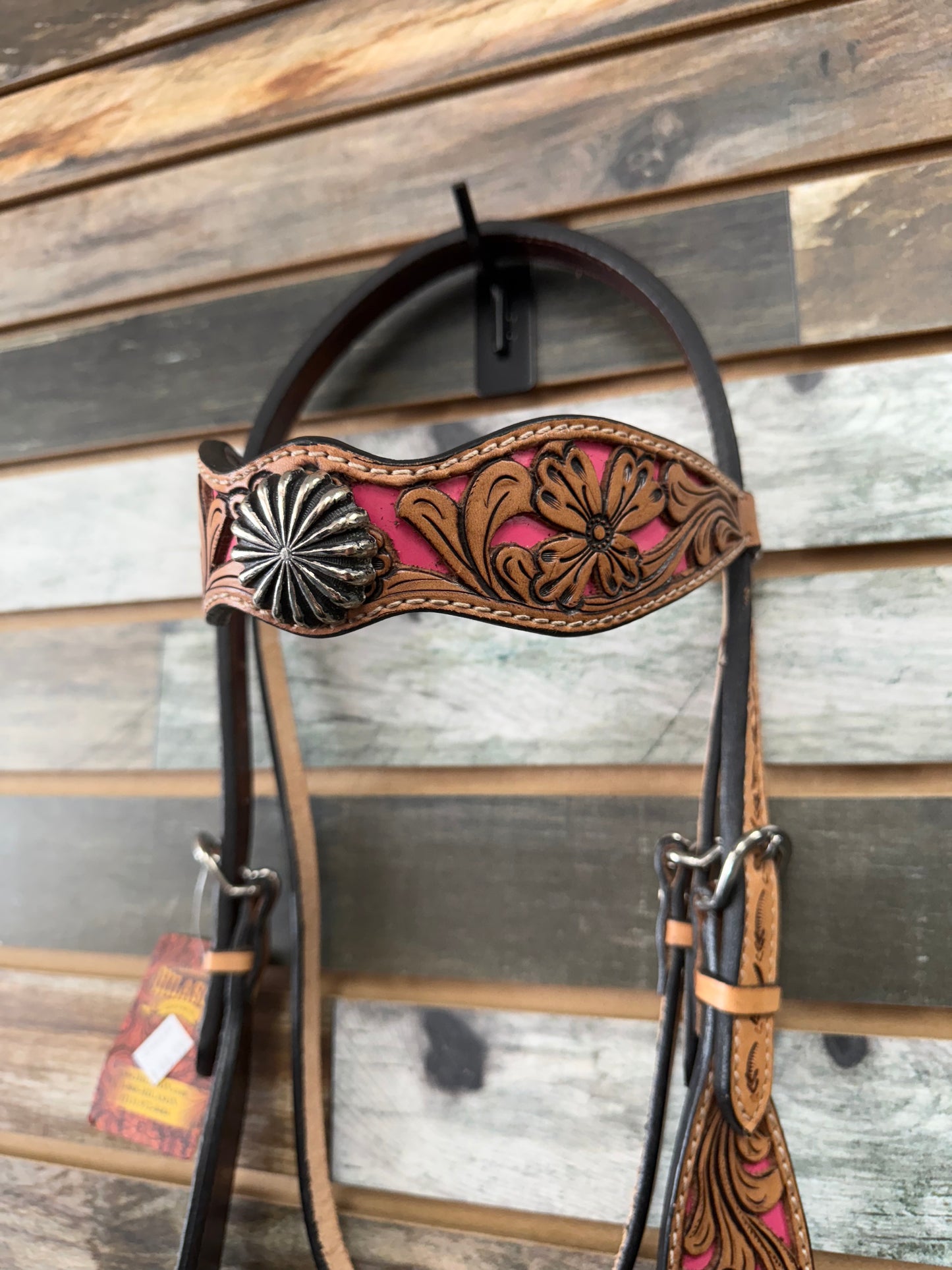 HILASONl Painted Beaded American Leather Horse Headstall