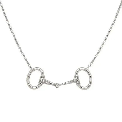 AWST Rhodium Horse Snaffle Bit Necklace