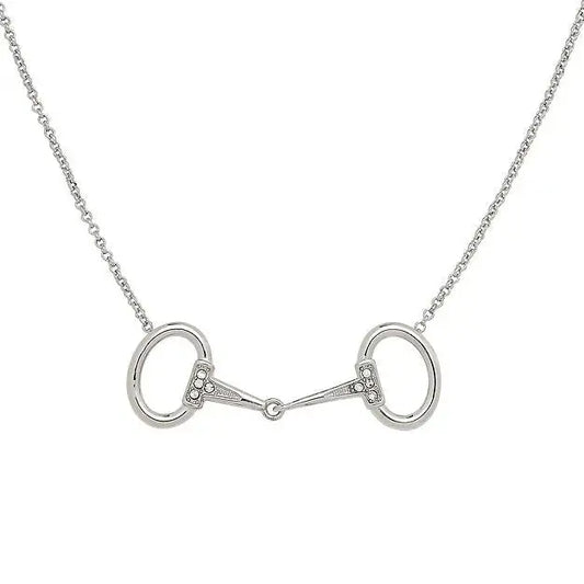 AWST Rhodium Horse Snaffle Bit Necklace