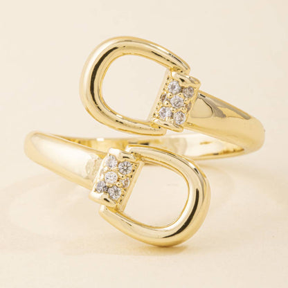Cz Stirrup Bypass Adjustable Ring