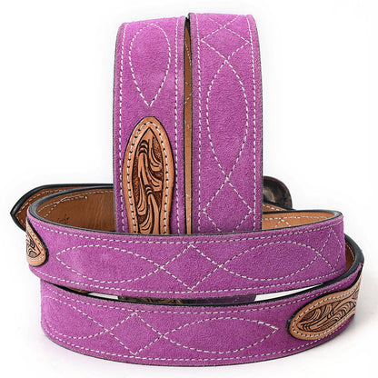 Hand Tooled Genuine American Suede Leather Belt Unisex