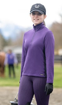 Kids Rail Side Qtr Zip Top Huckleberry