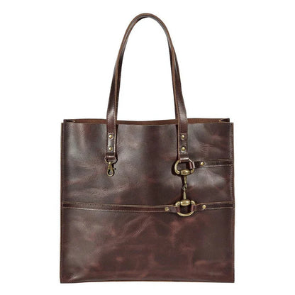 Snaffle Bit Leather Tote Bag