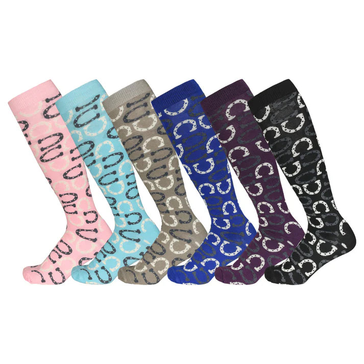 AWST Int'l Ladies Lucky Horseshoes Knee Socks