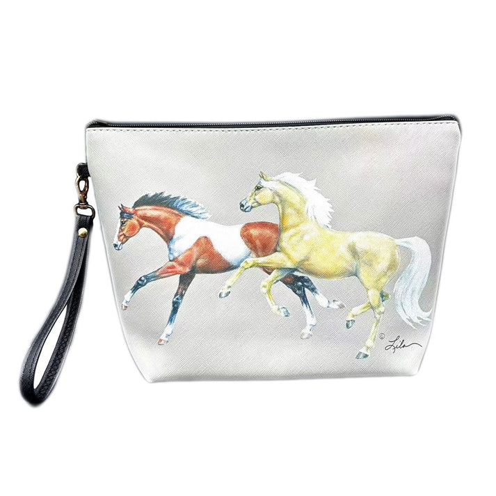 Lila Paint Palomino Accessory Bag with Wristlet Gray