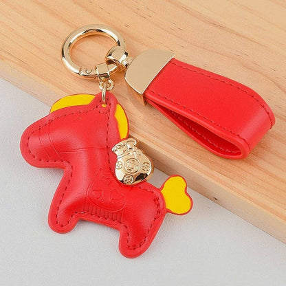 Cute Leather Pony Keychain Pendant