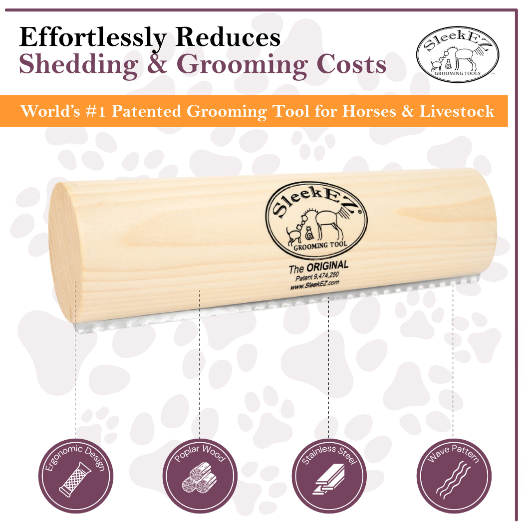 SleekEZ® Horse Brush for Shedding and Grooming (10 inch)