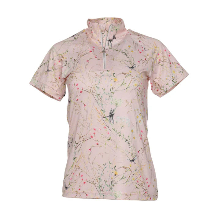 Dapplebay Dragonfly Meadow 1/4 Zip Riding Top - Short Sleeve