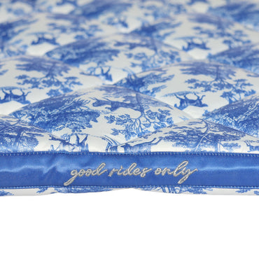Dapplebay Equestrian Toile Jump Saddle Pad-Blue/White