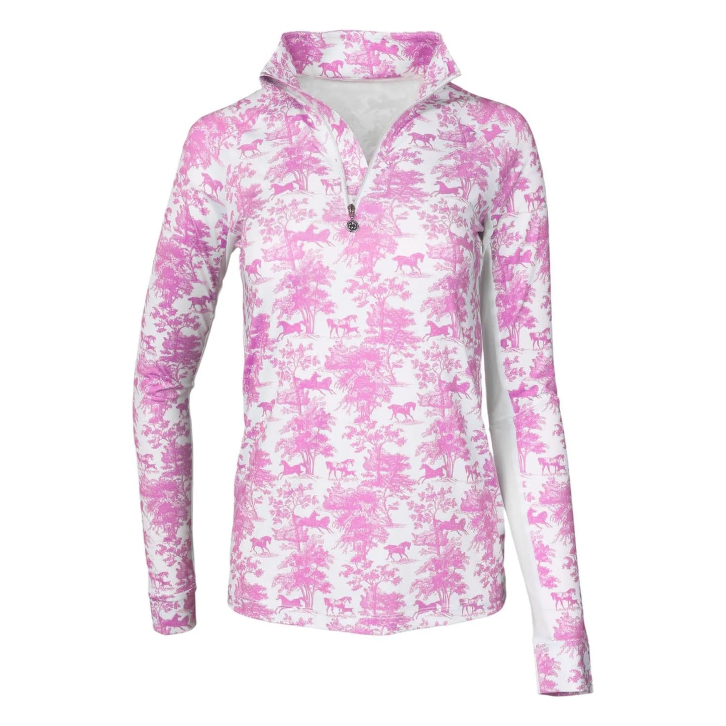 Dapplebay Kids Rose Equestrian Toile 1/4 Zip - Long Sleeve