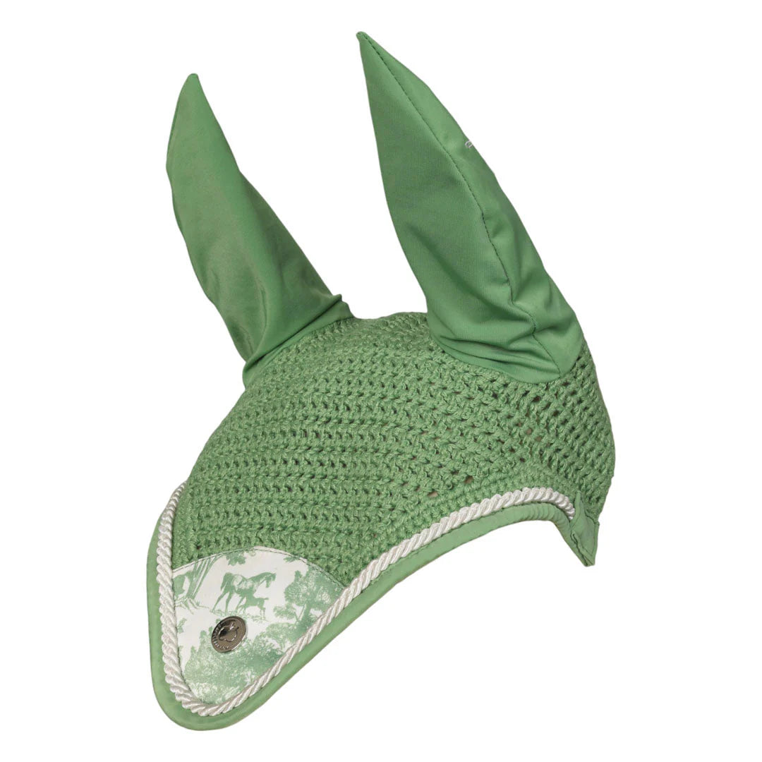 Dapplebay Equestrian Toile Fly Veil-Green/White