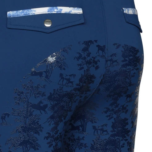 Dapplebay Kids Equestrian Toile Essential Tights-Bright Navy