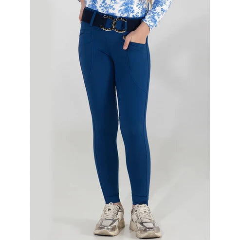 Dapplebay Kids Equestrian Toile Essential Tights-Bright Navy