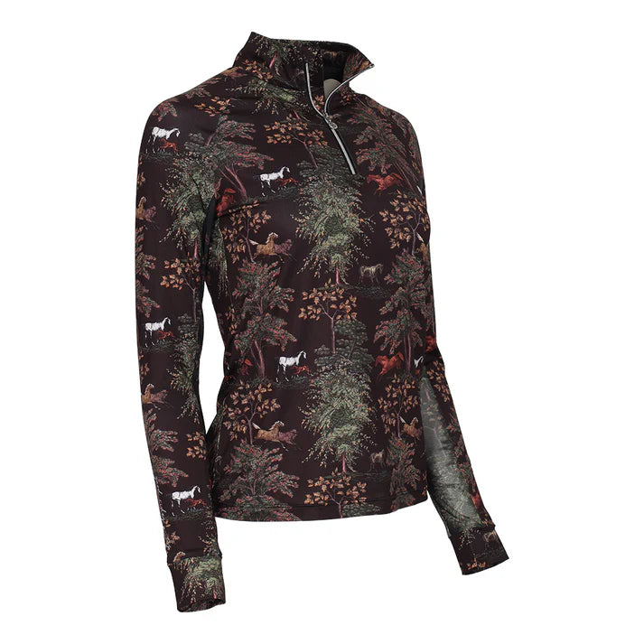 -Preorder- Dapplebay Autumn Toile 1/4 Zip LS Riding Top