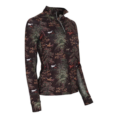 -Preorder- Dapplebay Autumn Toile 1/4 Zip LS Riding Top