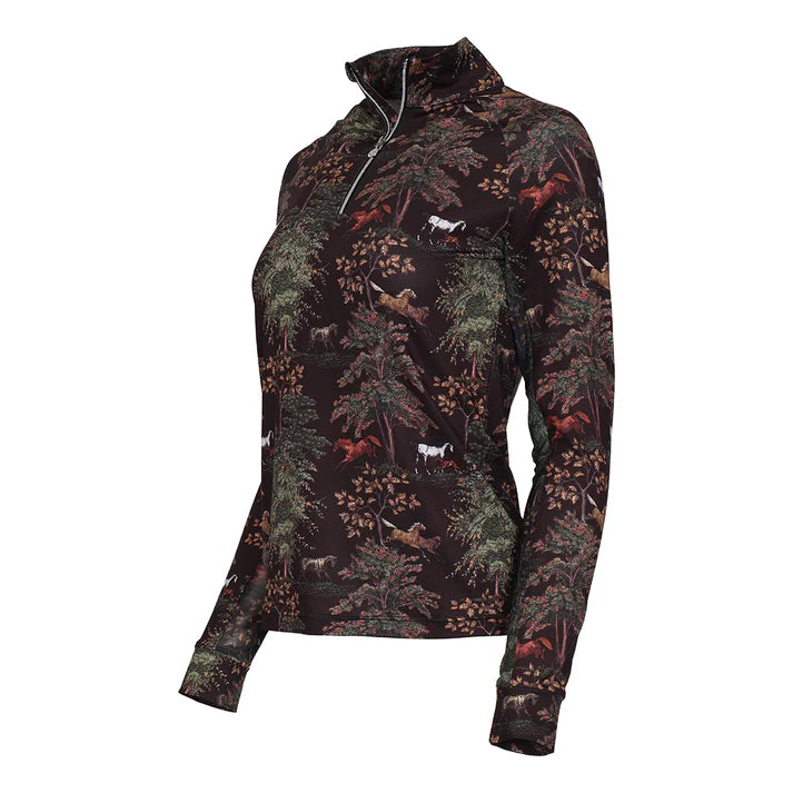 -Preorder- Dapplebay Autumn Toile 1/4 Zip LS Riding Top