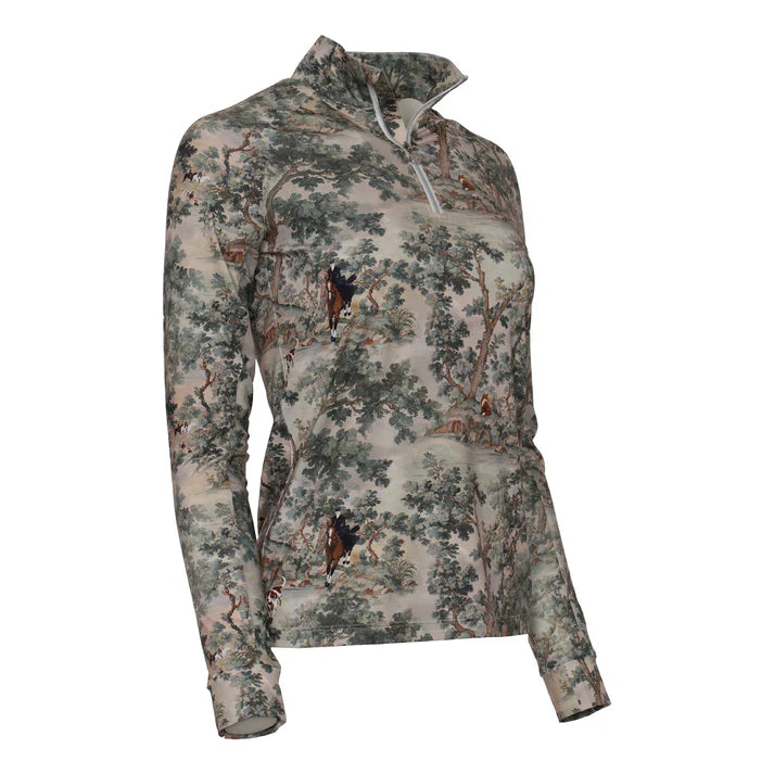 -Preorder- Dapplebay Hunt Tapestry 1/4 Zip LS Riding Top