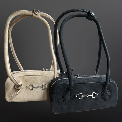 Western Equestrian Handbag Palomino Snaffle Bit Suede Purse