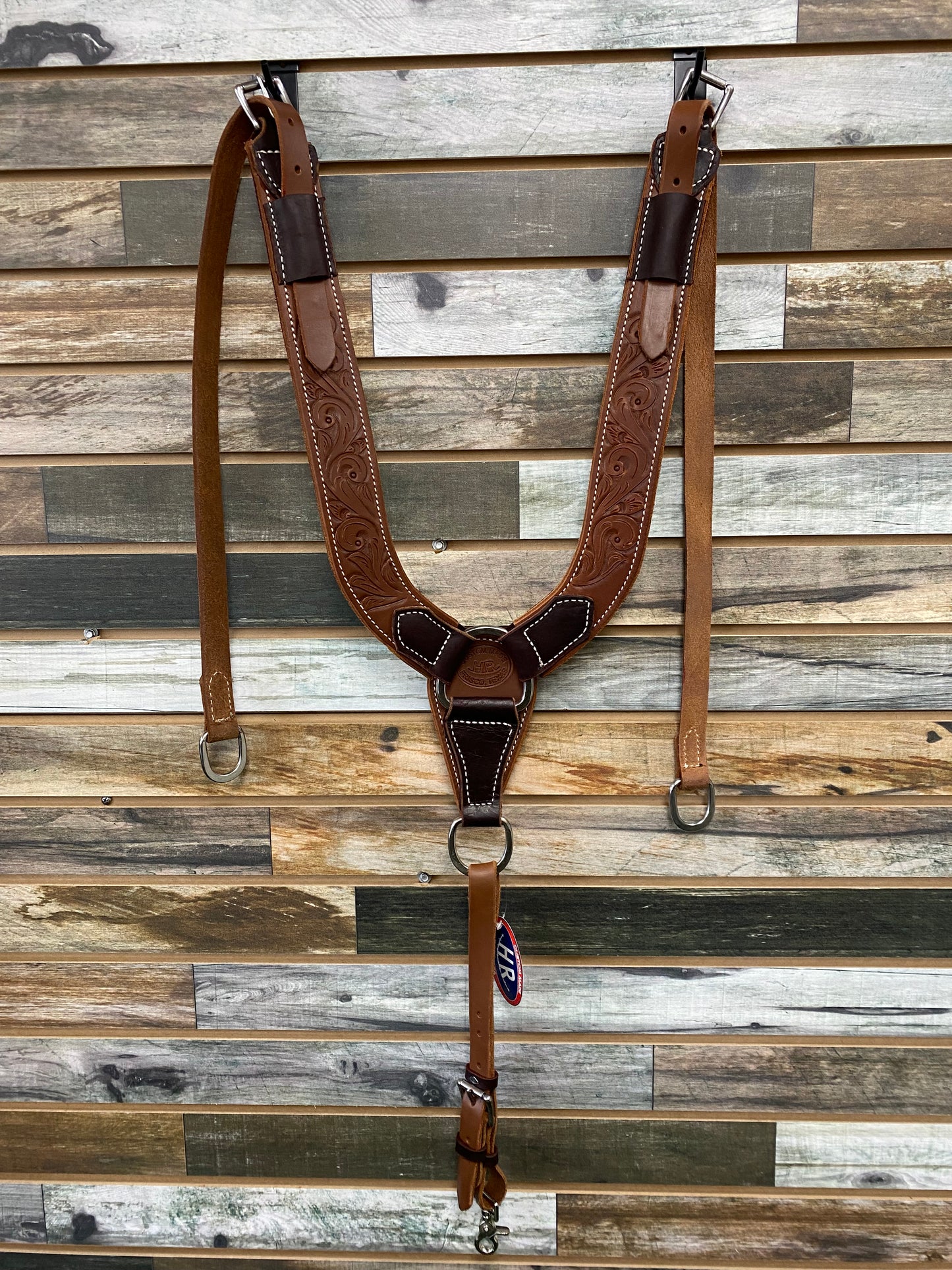 HR Trail Pulling Collar Hand Tooled Swirl