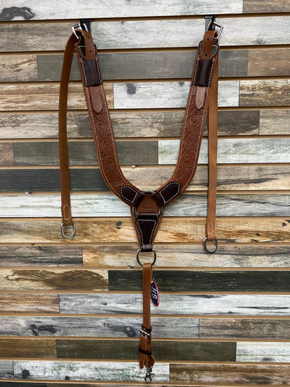 HR Trail Pulling Collar Hand Tooled Swirl