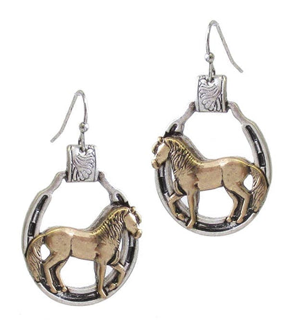 ( M472 )  METAL HORSE EARRING
