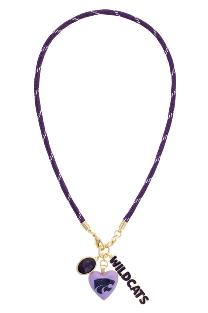 Wildcats Logo Heart Paracord Necklace