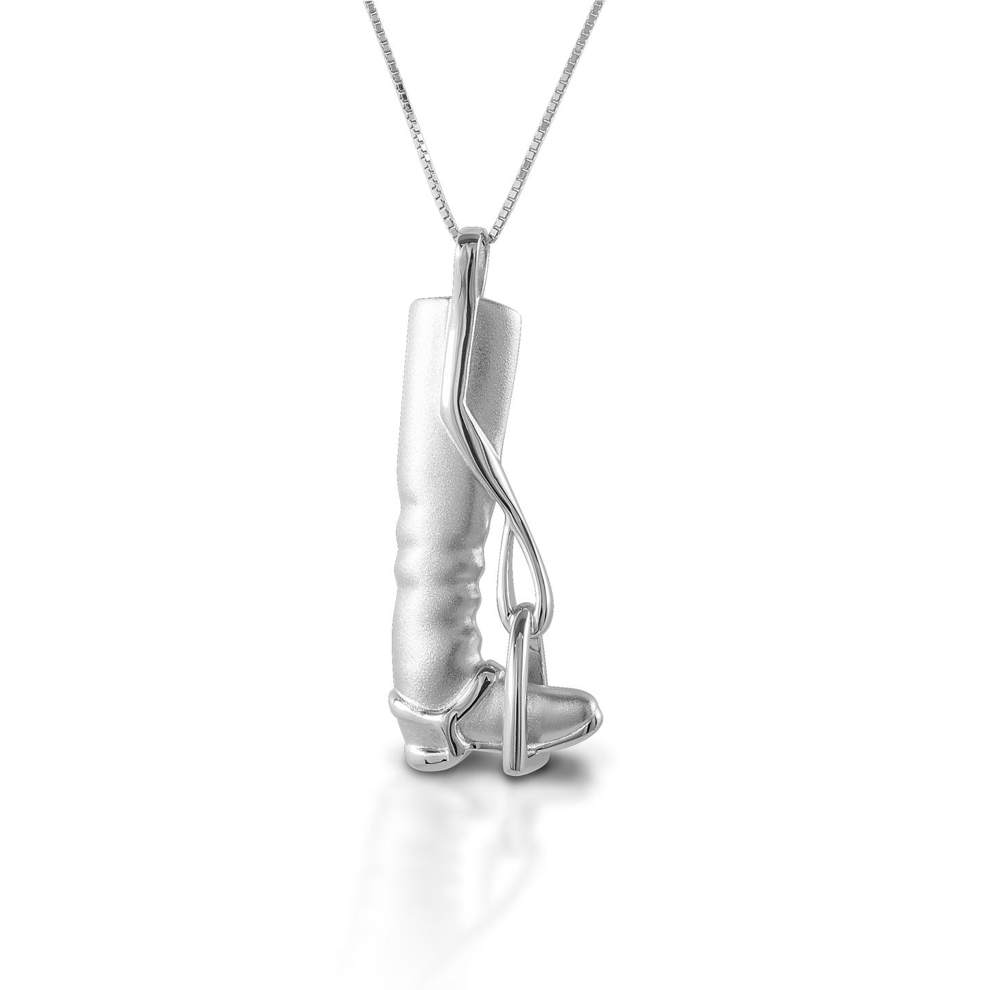 Kelly Herd Tall Boot & Stirrup Necklace In Sterling Silver