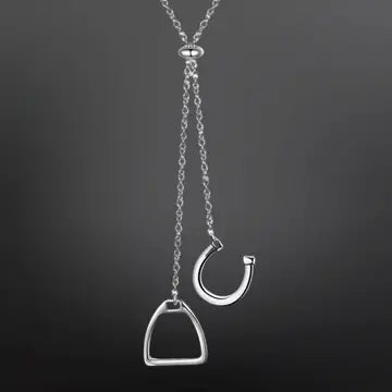 Sterling Silver Stirrup Iron Horseshoe Necklace