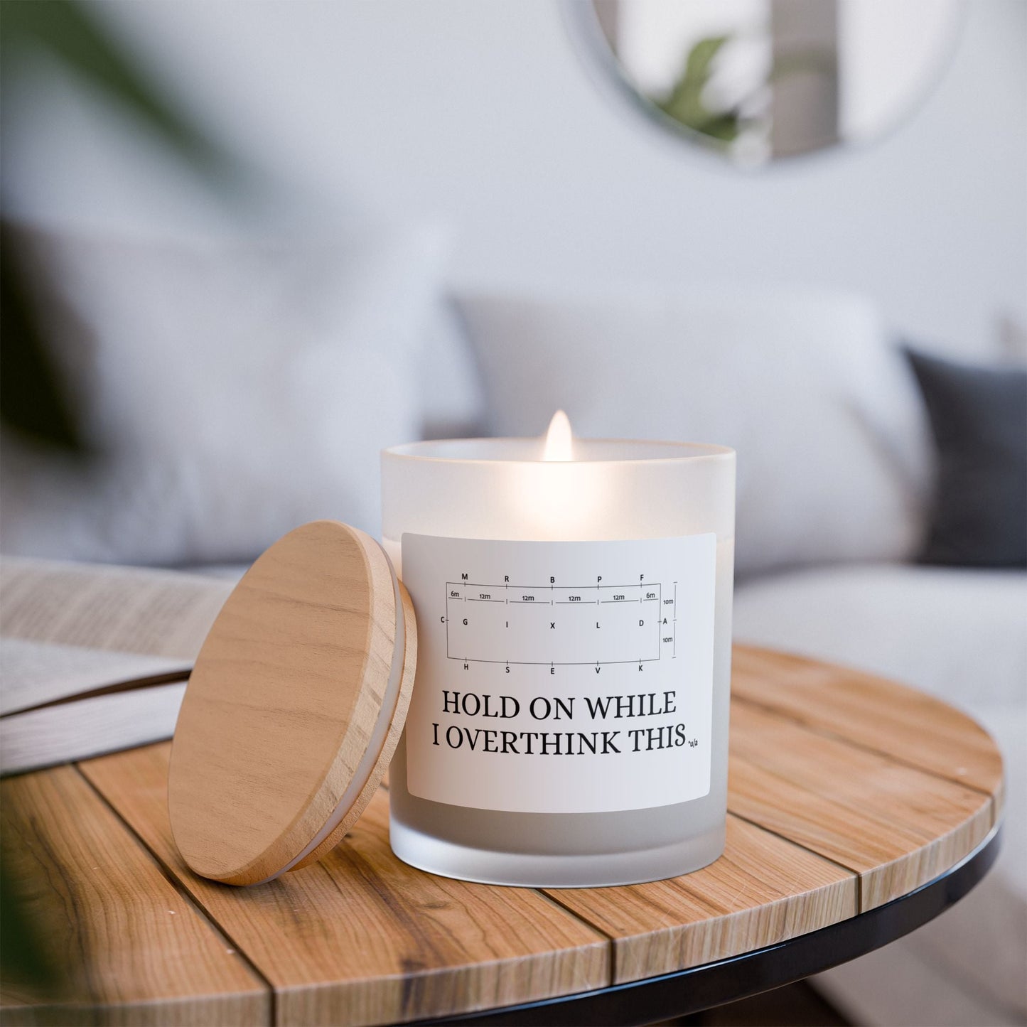 Frosted Glass Candle, 11oz - Hold On/Overthink