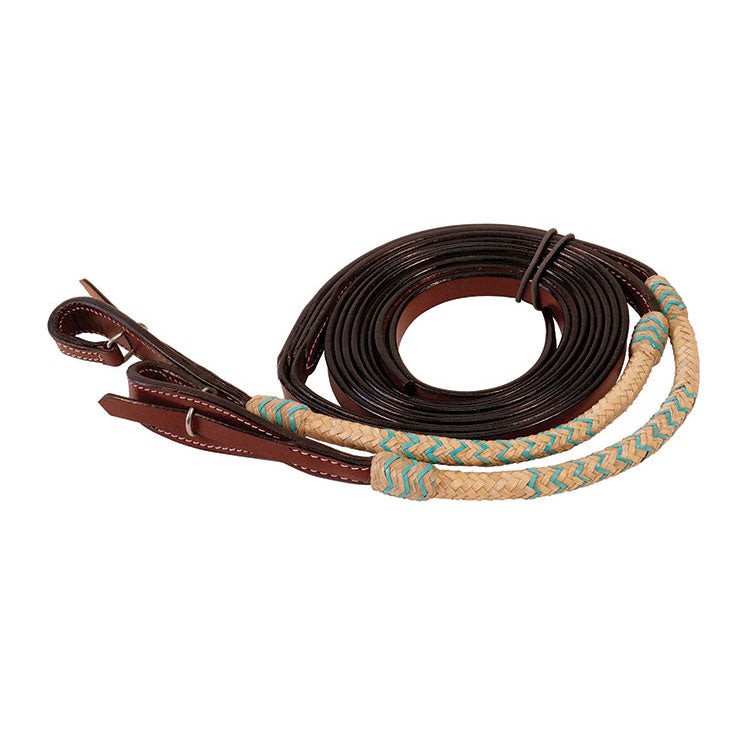 Reins Chestnut Leather w/Turquoise Accents