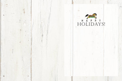 Horse Boxed Christmas Cards / Blankets Wreath / 8 Holiday