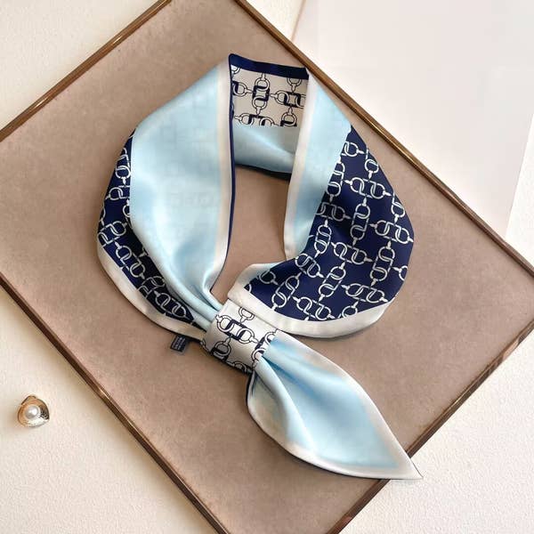 Blue / Aqua Chains Loop Scarf