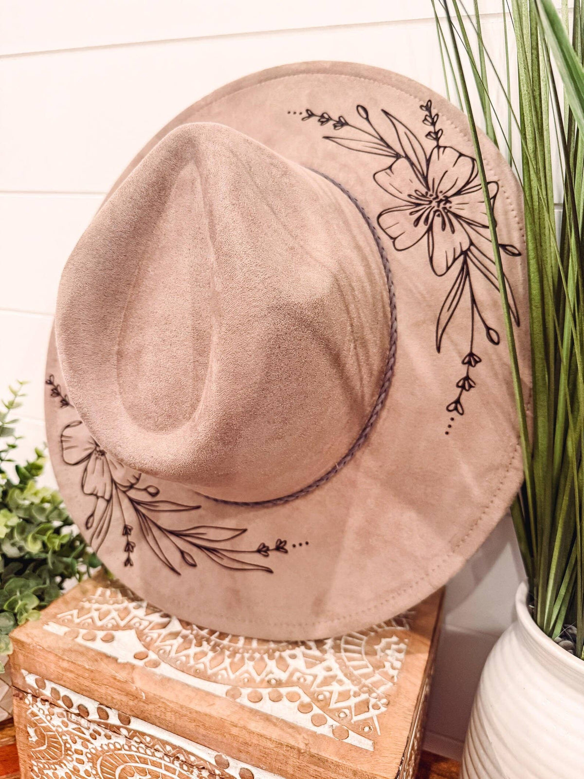 Engraved Floral Hat
