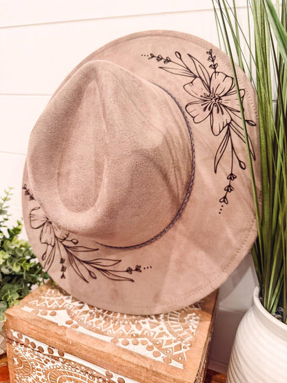 Engraved Floral Hat