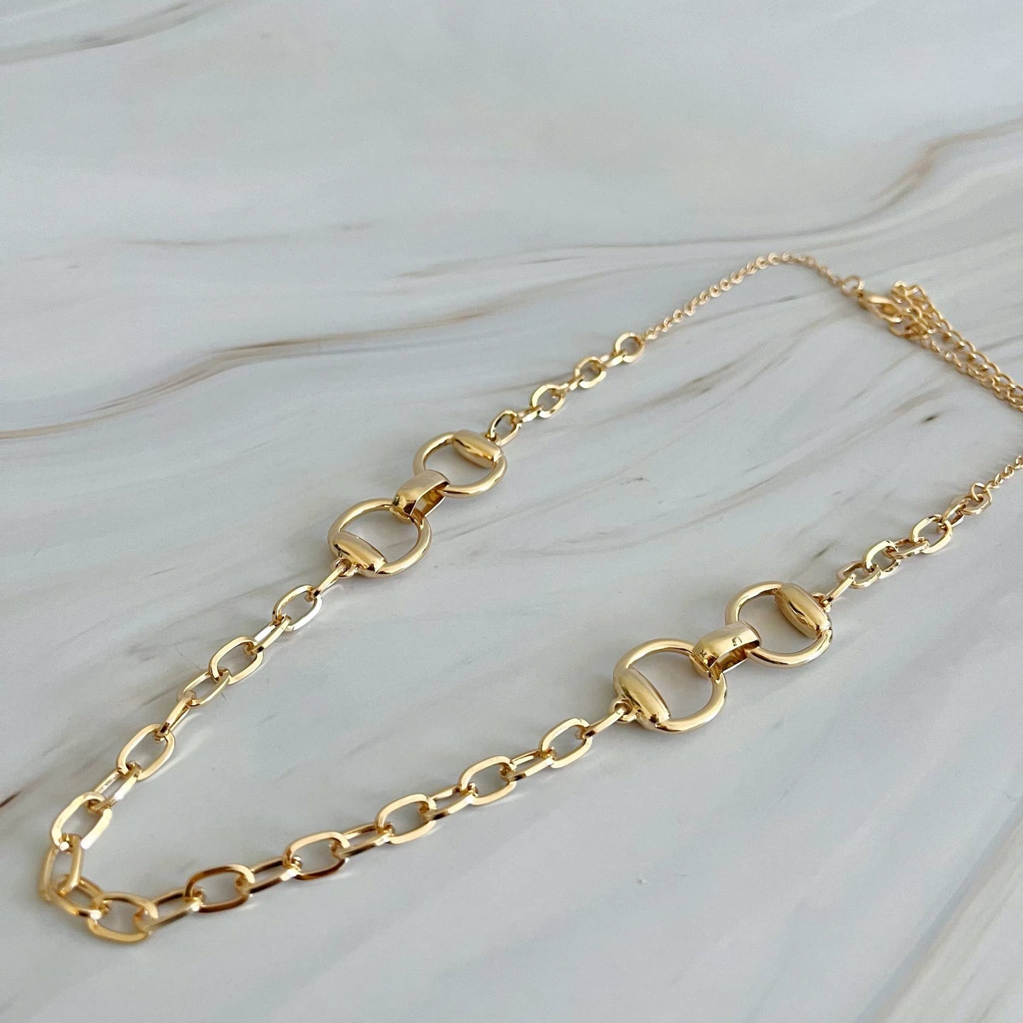 Double Equestrian Chain Necklace