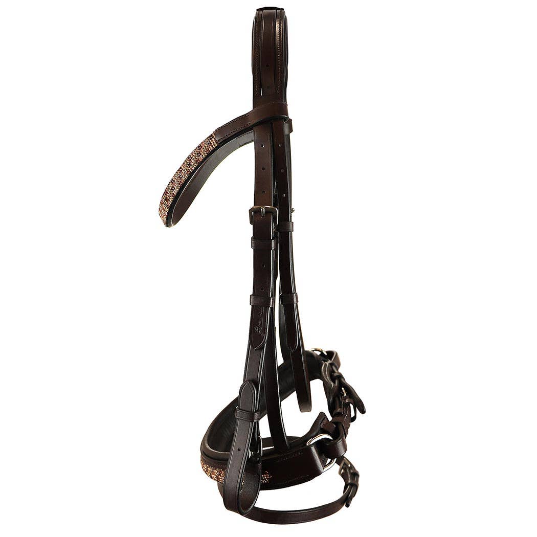 Bonn Crank - Leather Dressage Horse Bridle With Flash