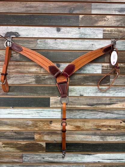 HR 2 1/2" Breast Collar Hand Tooled Rope