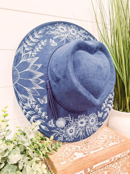 Floral Print Heart Hat