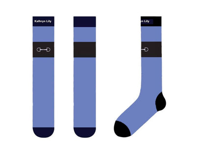 Tall Boot Socks-French Blue with Bit