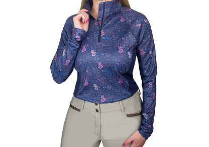 Youth Ovation Mosaic Floral Zip Sun Shirt