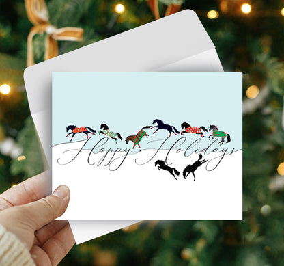 Horse Boxed Christmas Cards / Canter & Jumping / 8 Holiday