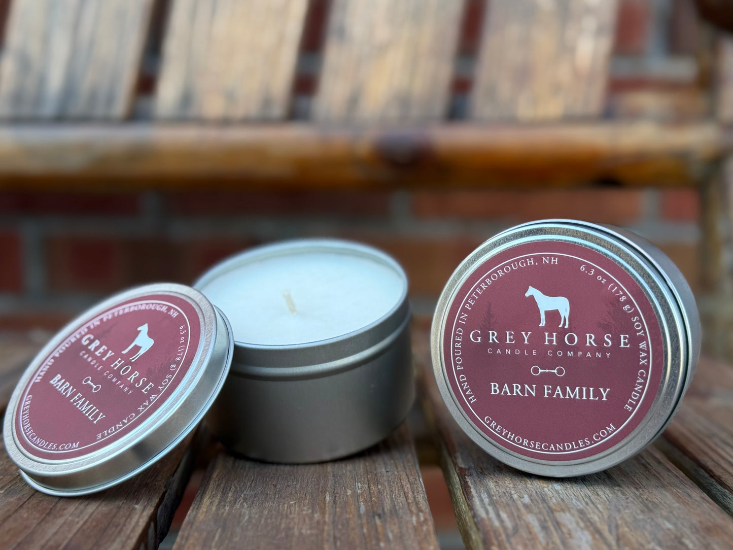 Grey Horse Tin Candles