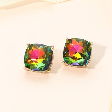 Square Cushion Stud Earrings