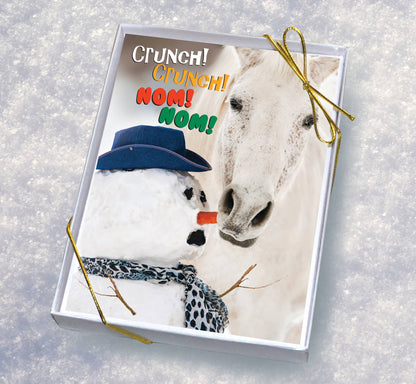Horse Boxed Christmas Cards | Snowman Crunch | 8 Holiday