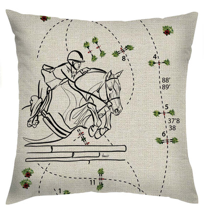 LINEN PILLOW HUNTER WITH COURSE