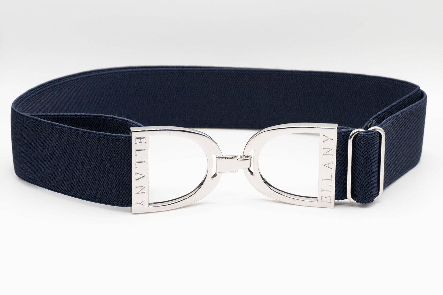 Navy - 1.5" Silver Stirrup Equestrian Elastic Belt