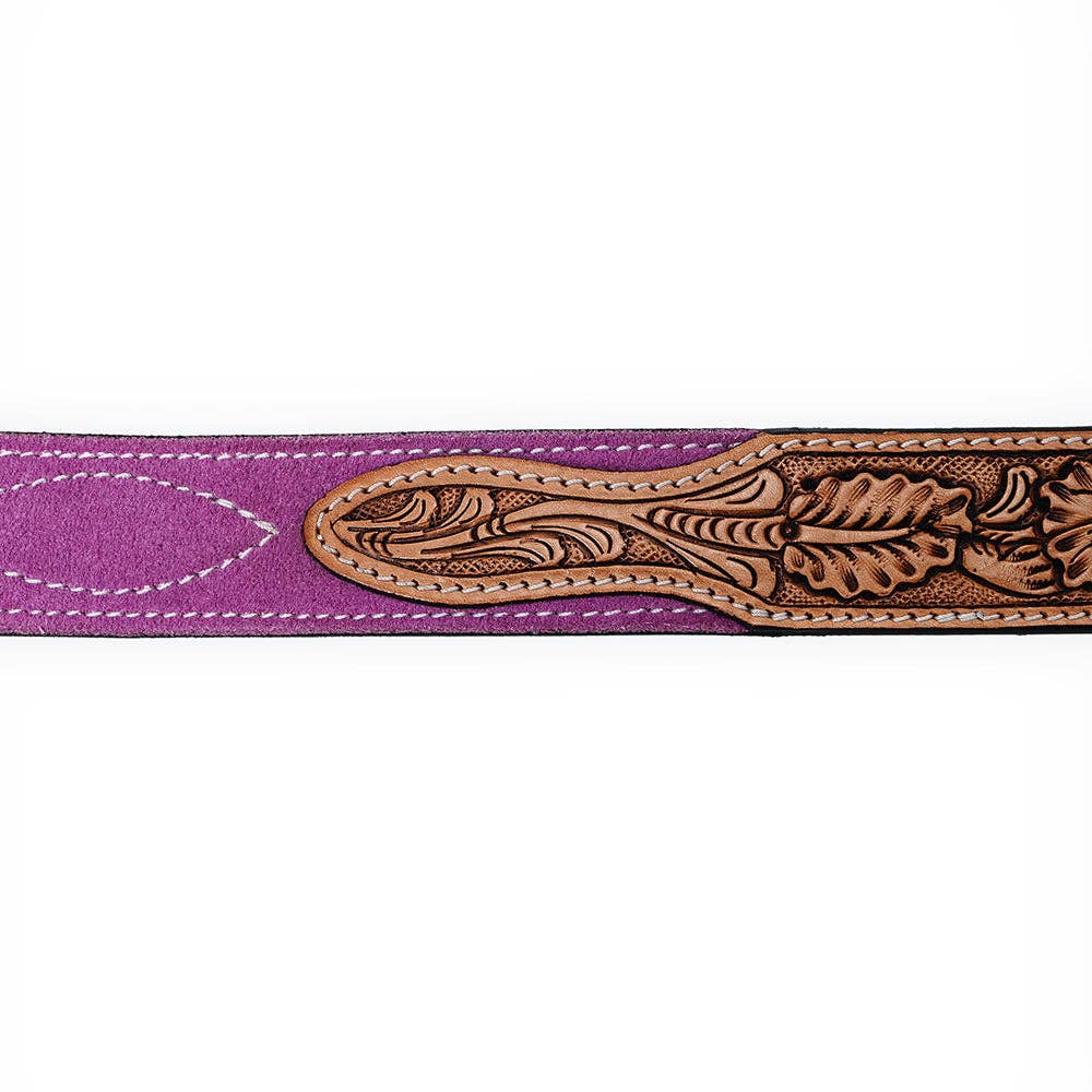 Hand Tooled Genuine American Suede Leather Belt Unisex