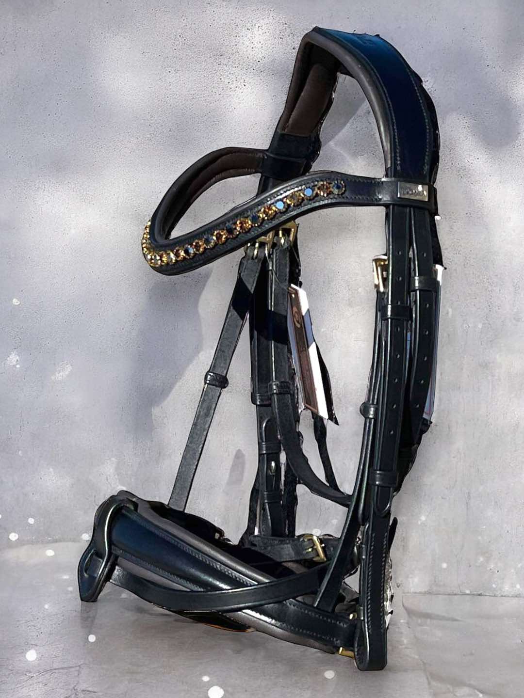 Bridle "Cookie" on italian leather and european crystals