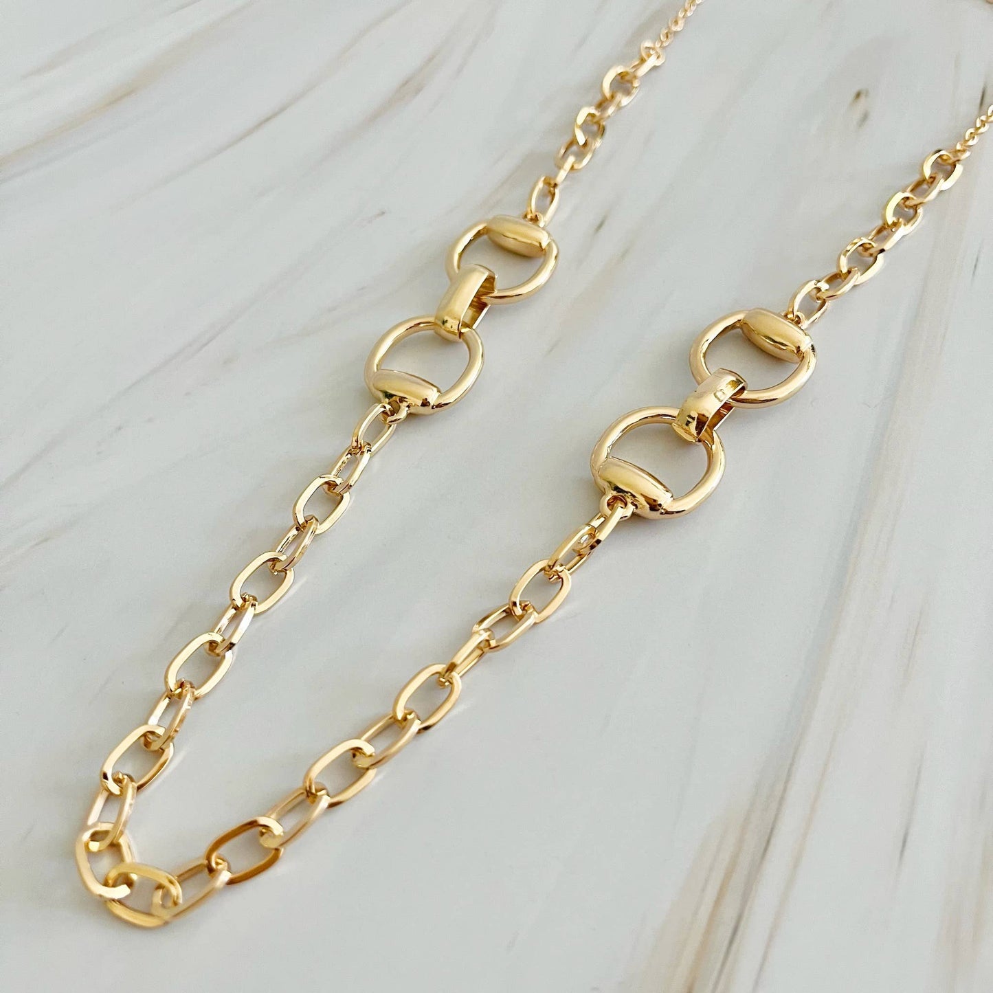 Double Equestrian Chain Necklace