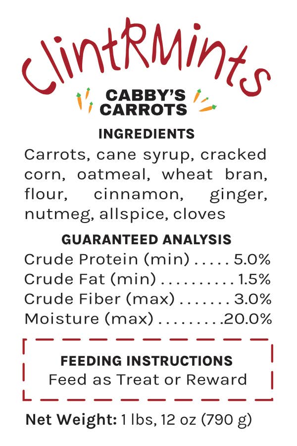 ClintRMint Horse Treats Cabby's Carrots Flavor